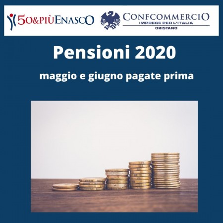 Dal Patronato – Pensioni 2020: maggio e giugno pagate prima