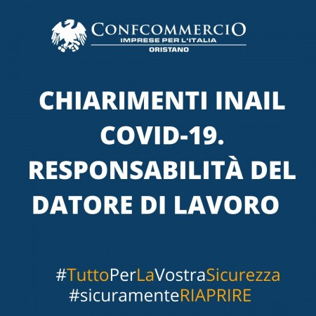 Chiarimenti INAIL COVID19 – responsabilità del datore di lavoro