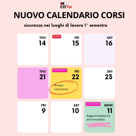 Ente Bilaterale del Terziario – nuovo calendario formazione sicurezza nei luoghi di lavoro