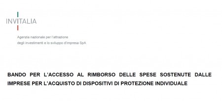 Invitalia – Rimborso delle spese per l’acquisto di dispositivi di protezione individuale