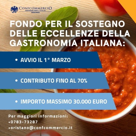 FONDO PER IL SOSTEGNO DELLE ECCELLENZE DELLA GASTRONOMIA ITALIANA