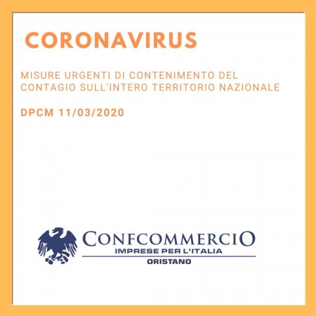 Misure urgenti di contenimento del contagio sull’intero territorio nazionale