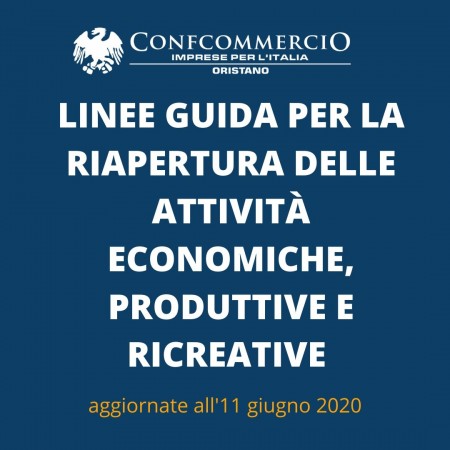 Linee guida per la riapertura delle Attività Economiche, Produttive e Ricreative