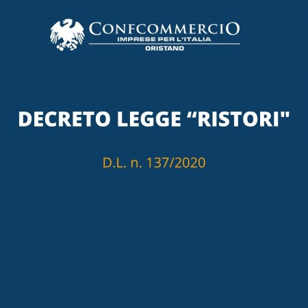 Pubblicazione in Gazzetta Ufficiale – D.L. n. 137/2020 c.d. “Ristori”