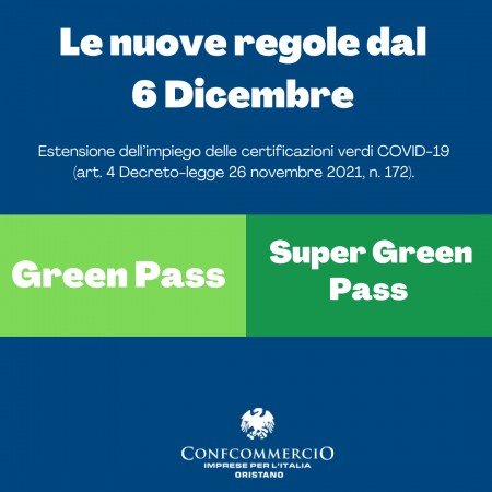 Green pass e Super Green pass le nuove regole dal 6/12/2021