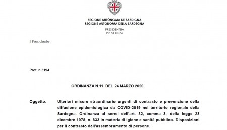 Ulteriori misure straordinarie urgenti di contrasto – ordinanza Regionale