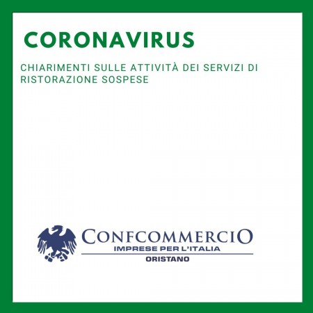 Chiarimenti sulle attività dei servizi di ristorazione sospese