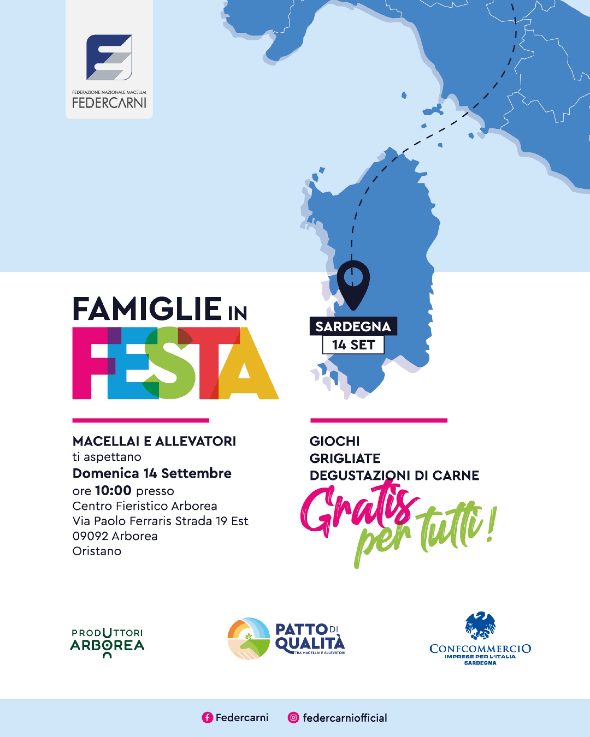 Federcarni e Confcommercio Sardegna presentano “Famiglie in Festa”